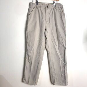 Carhartt mens khaki 100% cotton work pants size 36x32